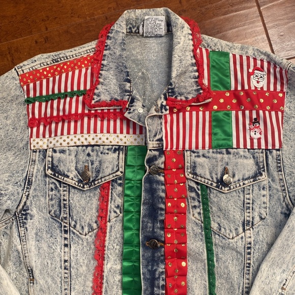 Vintage “Ugly” Christmas Denim Jacket - Picture 12 of 16